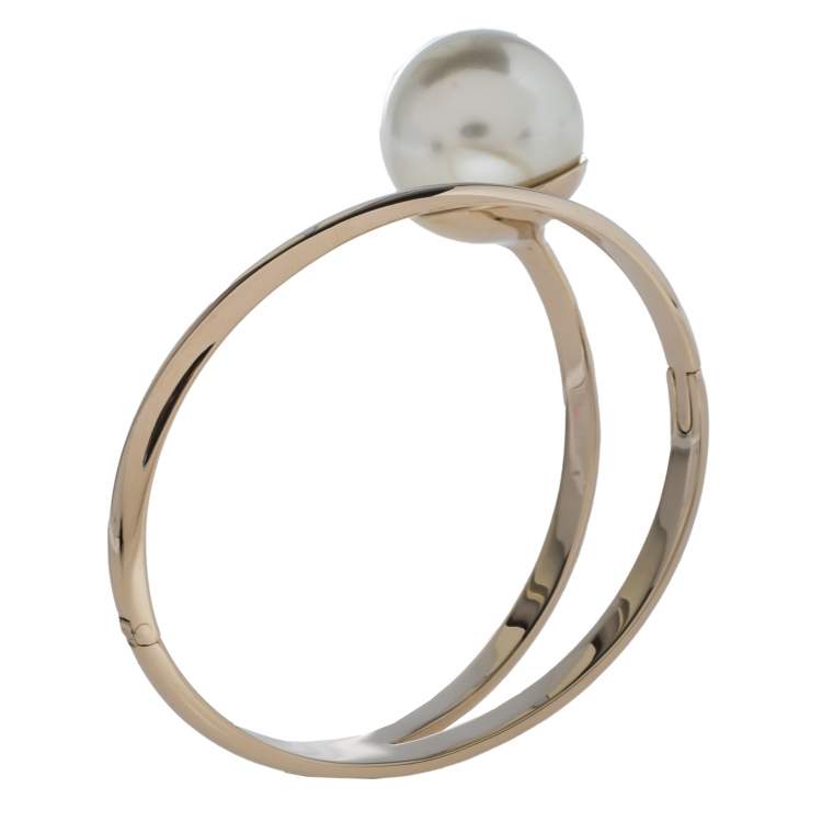 Pre Owned Dior UltraDior Gold Tone Faux Pearl Bracelet