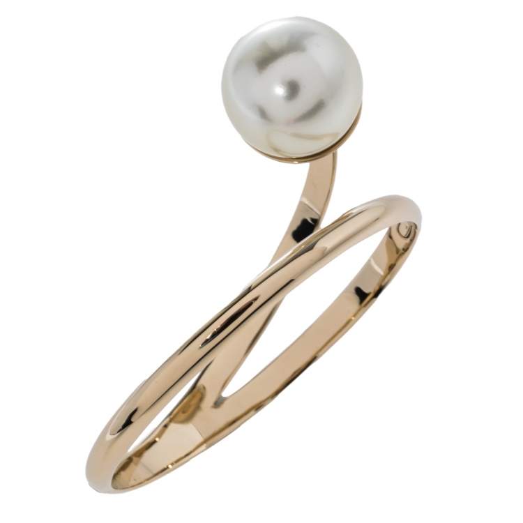 Pre Owned Dior UltraDior Gold Tone Faux Pearl Bracelet