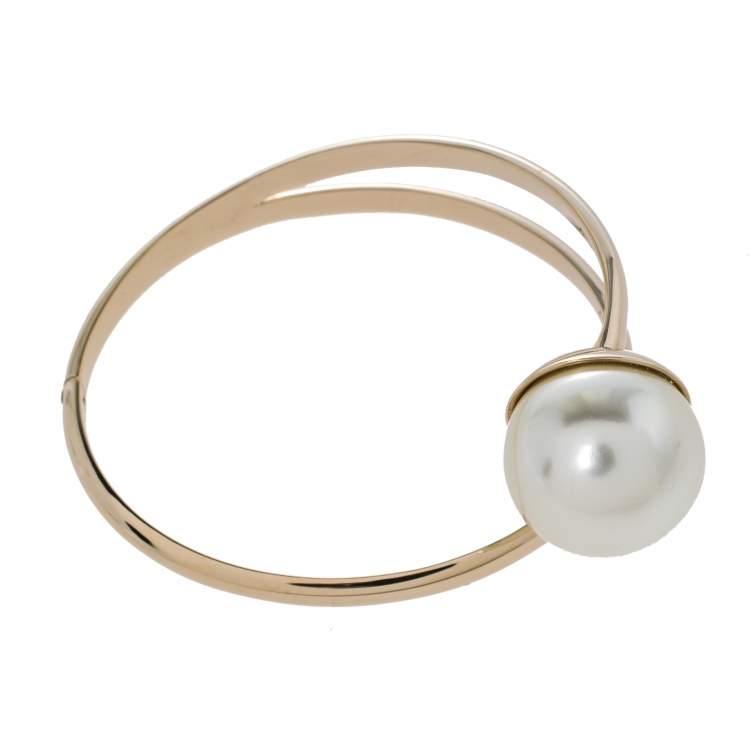 Pre Owned Dior UltraDior Gold Tone Faux Pearl Bracelet