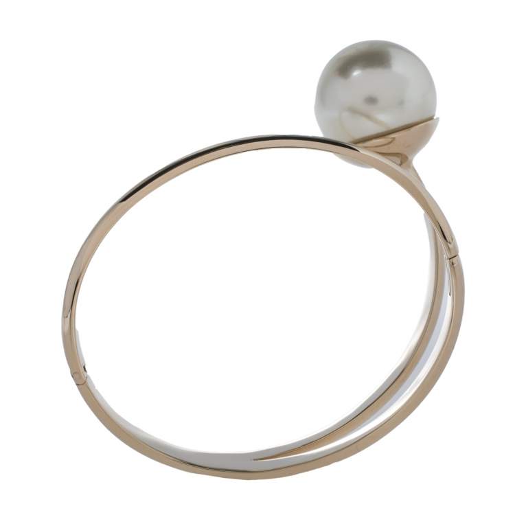 Pre Owned Dior UltraDior Gold Tone Faux Pearl Bracelet