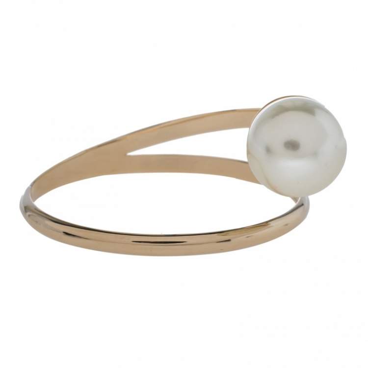 Pre Owned Dior UltraDior Gold Tone Faux Pearl Bracelet