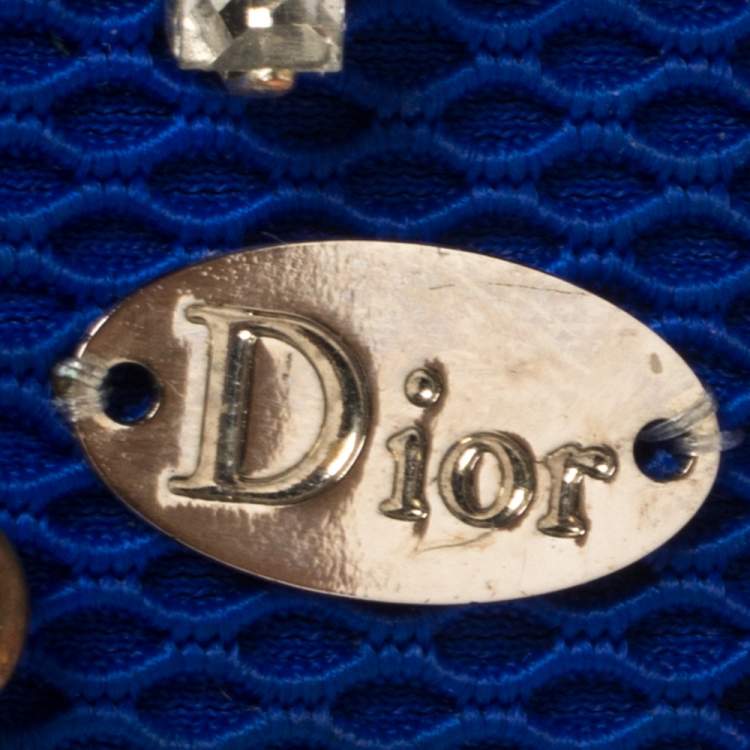 Pre Owned Dior Blue Fabric Stardust Crystal Embellished iPhone 6 Plus Case