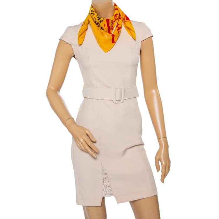 مملوكة مسبقًا Dior Yellow Graffiti Print Cotton Scarf