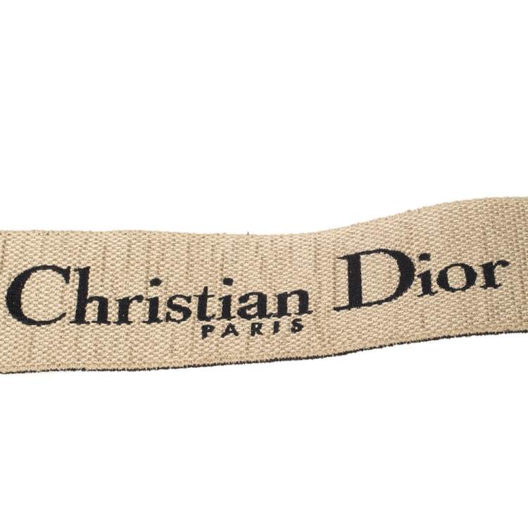 Pre Owned Dior Navy Blue Logo Embroidered Canvas Book Shoulder Strap