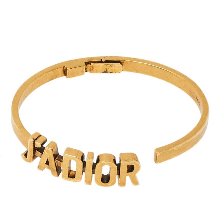 Pre Owned Dior J'Adior Gold Tone Cuff Bracelet