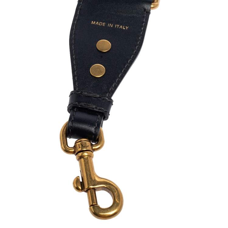 Pre Owned Dior Blue Studded Canvas and Leather Bohemian Inspired Shoulder Strap