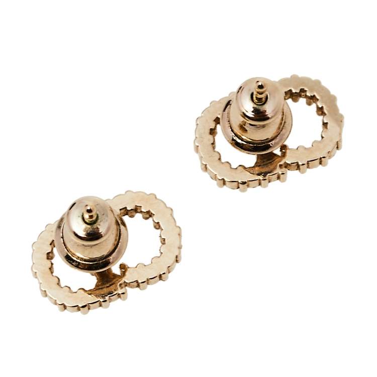 Pre Owned Dior Crystal Clair D Lune Stud Earrings