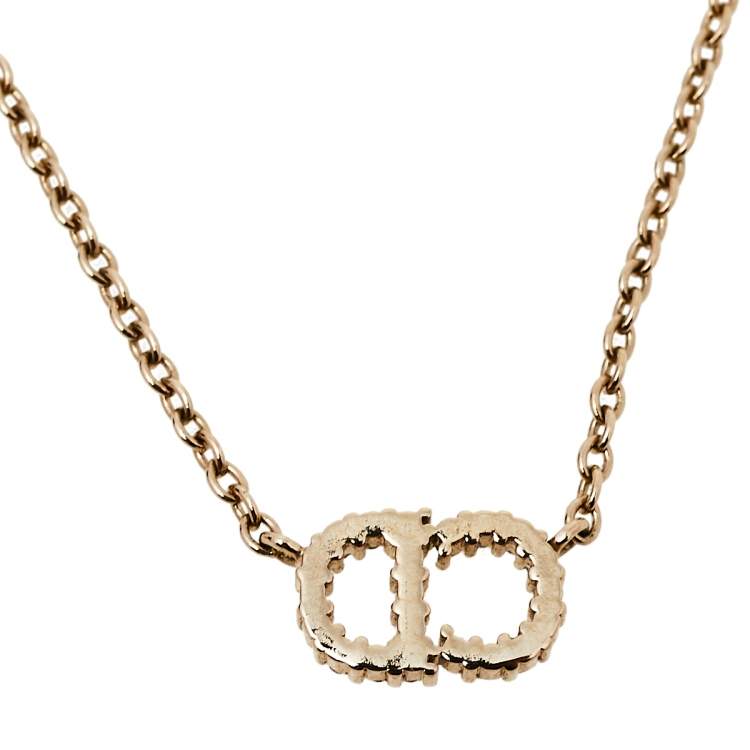 Pre Owned Dior Gold Tone Crystal Clair D Lune Necklace