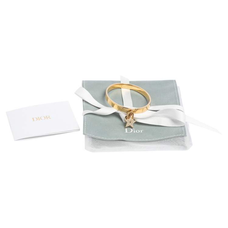 Pre Owned Dior Lucky Locket Gold Tone Cuff Bracelet
