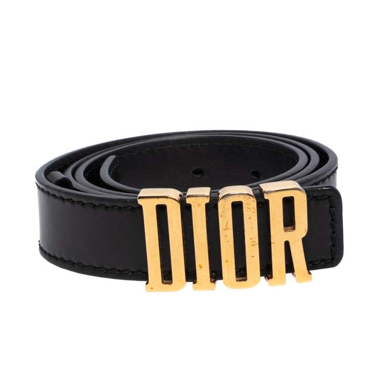 Dior Black Leather D-Fence Buckle Belt 80 CM Dior | TLC