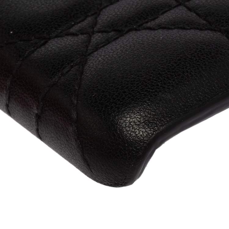 Pre Owned Dior Black Cannage Leather Lady Dior iPhone X Case