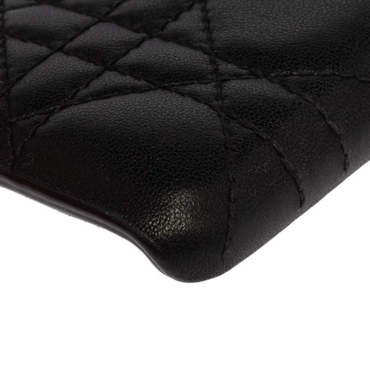 Pre Owned Dior Black Cannage Leather Lady Dior iPhone X Case