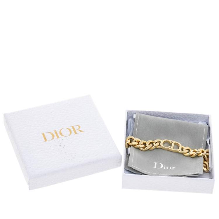 Pre Owned Dior Gold Tone CD Logo Danseuse Étoile Bracelet
