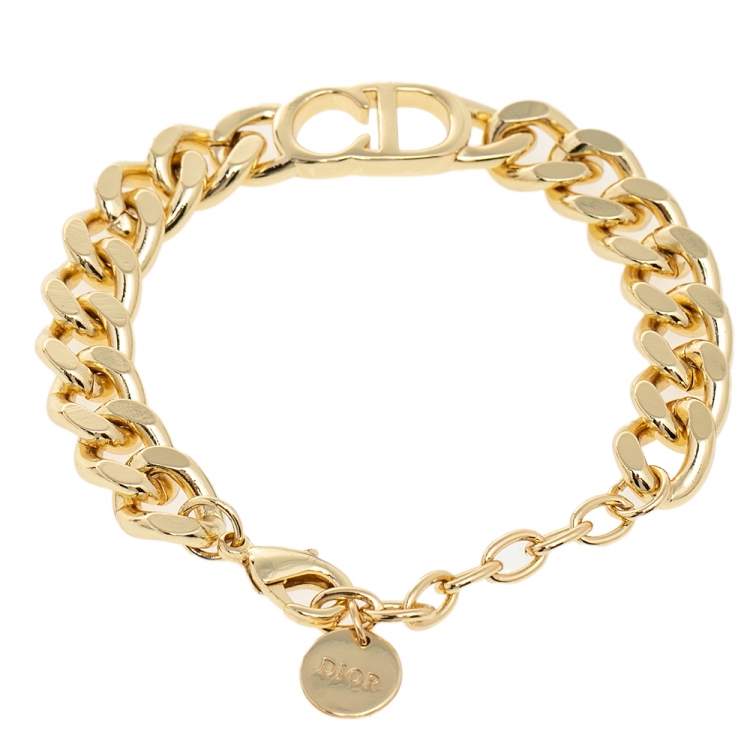 CHRISTIAN DIOR Metal Danseuse Etoile Chain Bracelet Gold 1202204 |  FASHIONPHILE