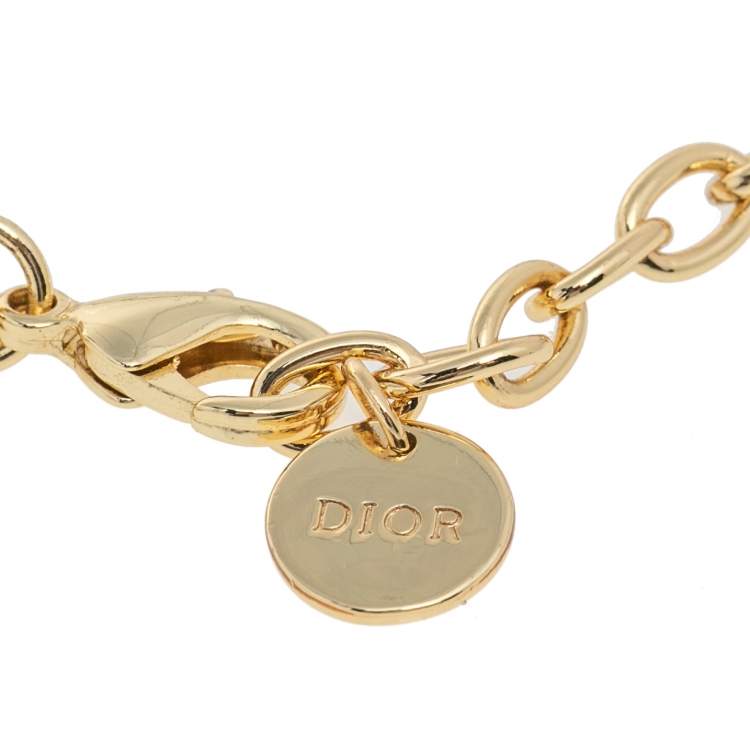 Pre Owned Dior Gold Tone CD Logo Danseuse Étoile Bracelet