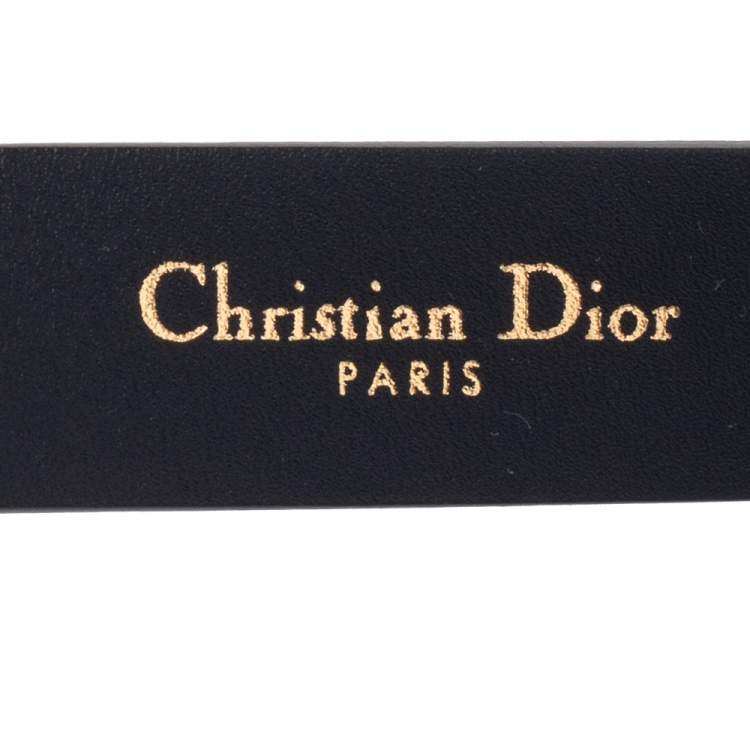 Pre Owned Dior Black Ultrasmooth Leather Saddle Belt 75