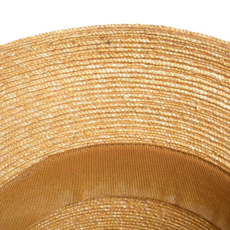 Pre Owned Dior Beige Straw Small Brim Dioresort Hat Size 57