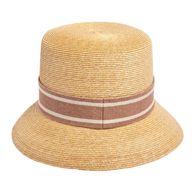 Pre Owned Dior Beige Straw Small Brim Dioresort Hat Size 57