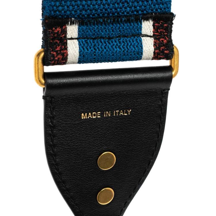 Pre Owned Dior Multicolor Logo Canvas and Leather Shoulder Bag Strap