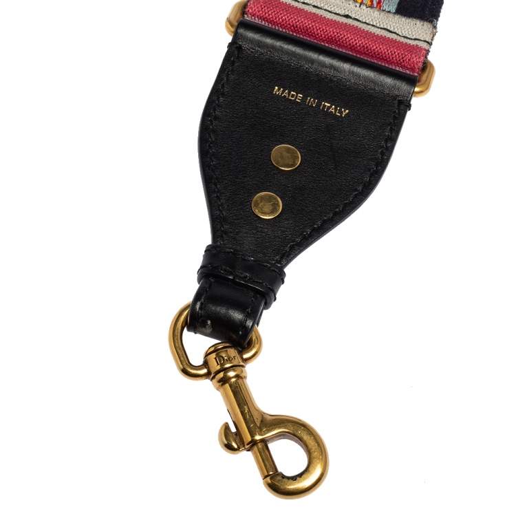 Pre Owned Dior Multicolor Studded Canvas and Leather Bohemian Inspired Shoulder Strap