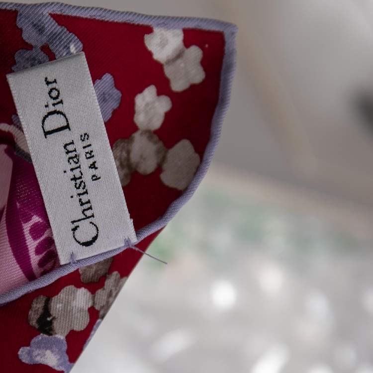 مملوكة مسبقًا Dior Pink Printed Silk Scarf