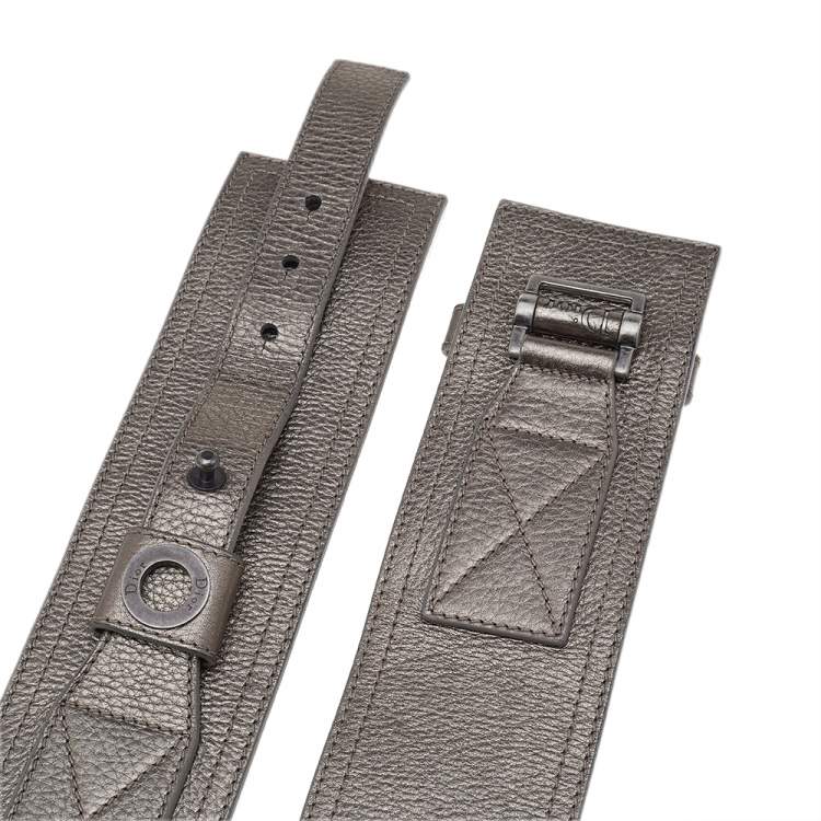 Pre Owned Dior Metallic Leather Waist Belt 80 CM
