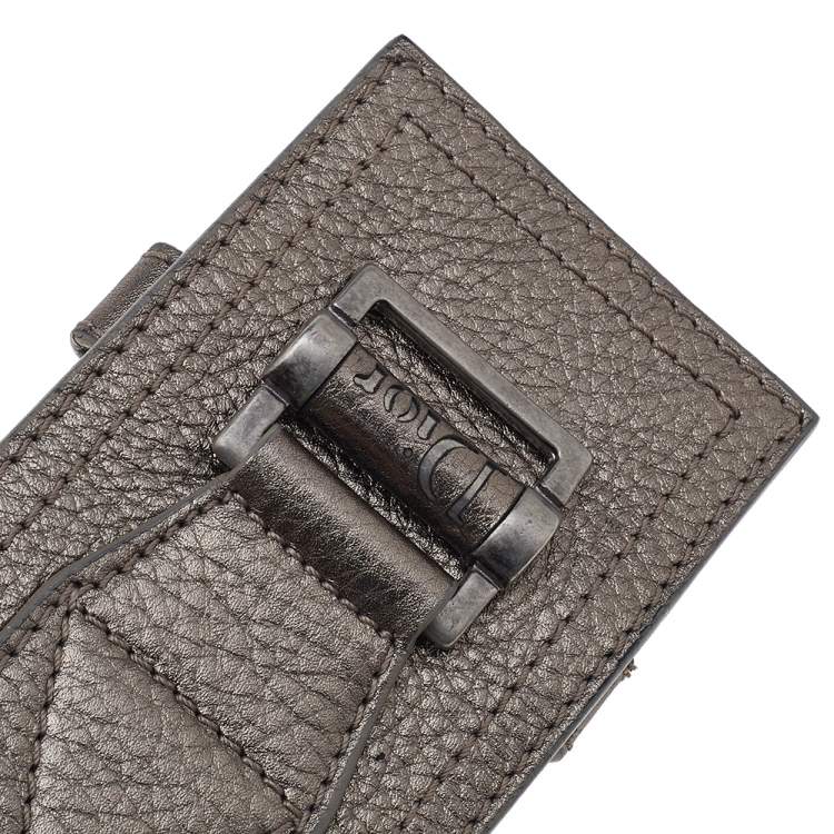 Pre Owned Dior Metallic Leather Waist Belt 80 CM