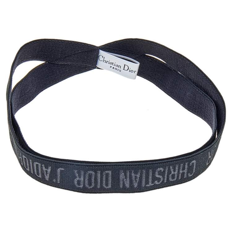 Pre Owned Dior Black Stretch Double Band J'Adior Headband