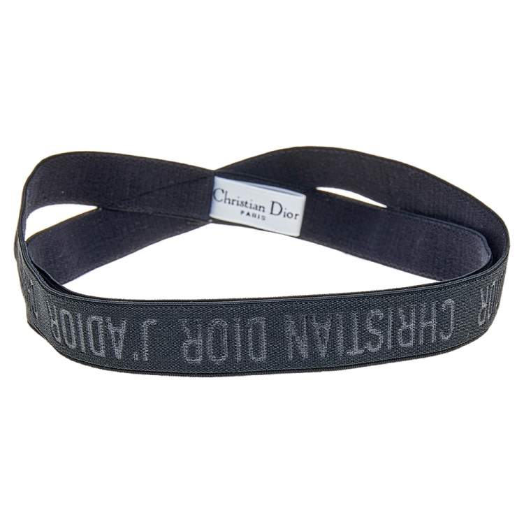 Pre Owned Dior Black Stretch Double Band J'Adior Headband