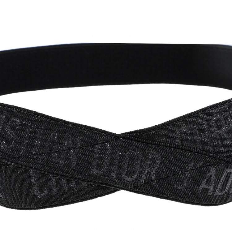 Pre Owned Dior Black Stretch Double Band J'Adior Headband