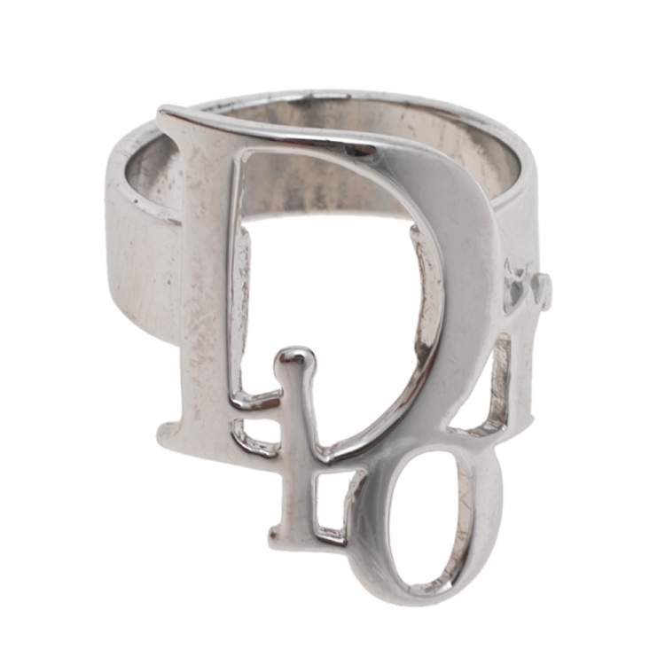 Dior silver logo ring discount