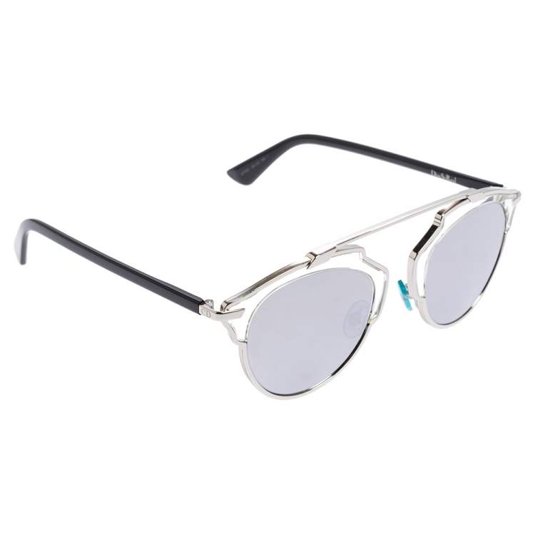 Pre Owned Dior Silver/Black Acetate DiorSoReal Sunglasses