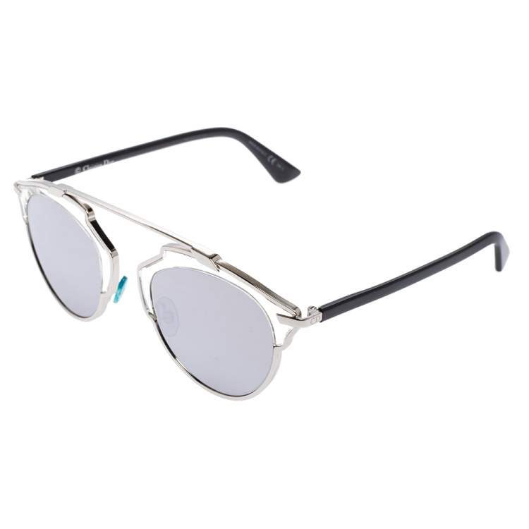 Pre Owned Dior Silver/Black Acetate DiorSoReal Sunglasses
