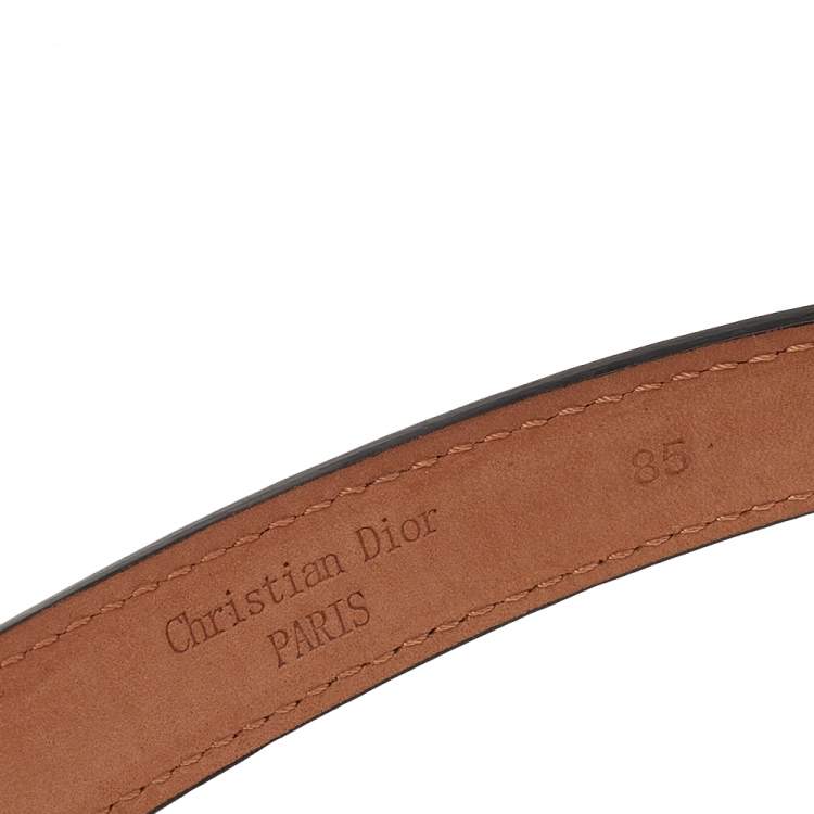 Pre Owned Dior Red Patent Leather Bow Belt 85cm