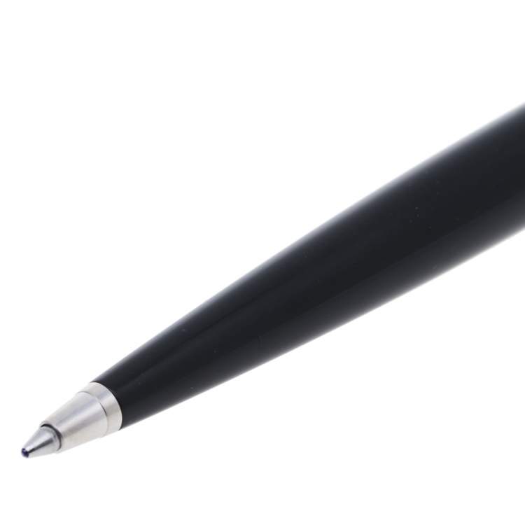 Pre Owned Dior Black Lacquer Silver Tone Ballpoint Pen