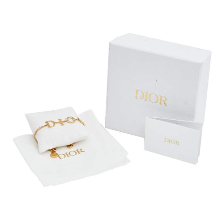 Pre Owned Dior Gold Tone Crystal Dio(r)evolution Bracelet 