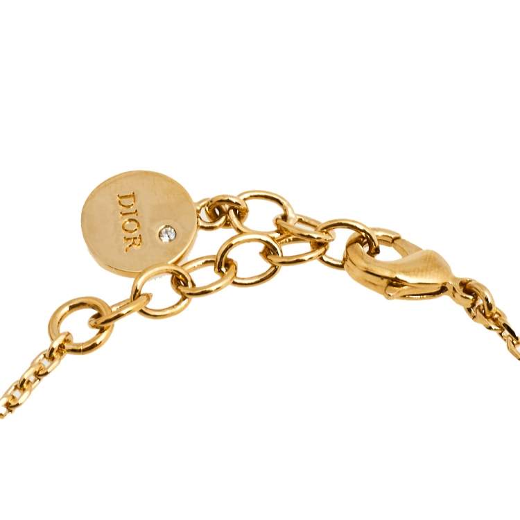 Pre Owned Dior Gold Tone Crystal Dio(r)evolution Bracelet 