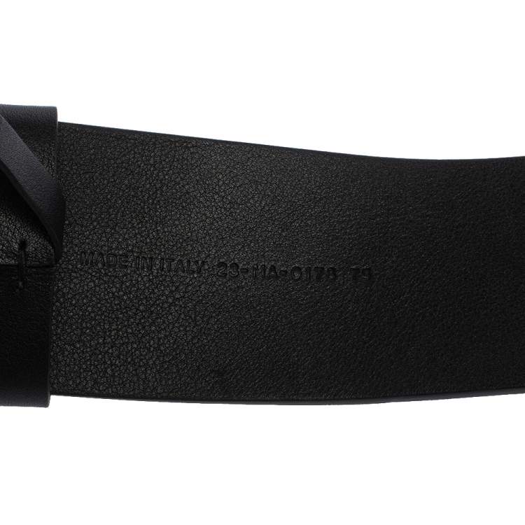 Pre Owned Dior Black Leather Diorquake Buckle Belt 75CM