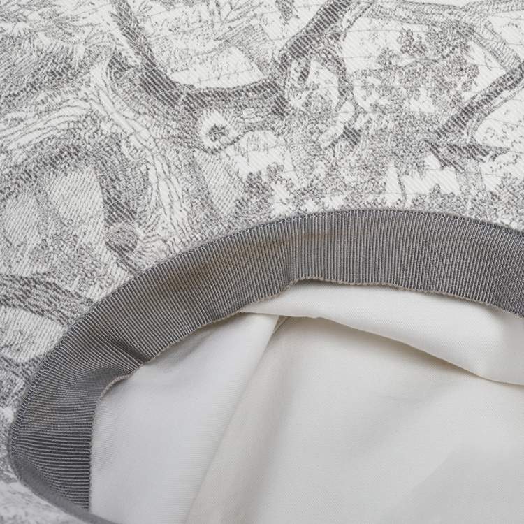 Pre Owned Dior Grey Toile De Jouy Cotton Bucket Hat 