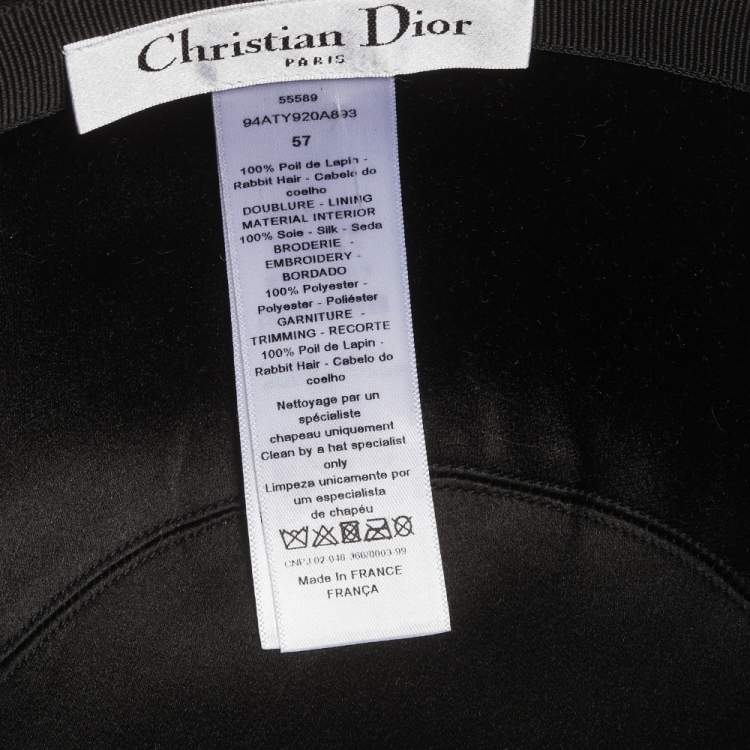 Pre Owned Dior Black Rabbit Felt Arty Cap 