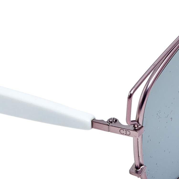Pre Owned Dior White/Grey TVG0T DiorTechnologic Aviator Sunglasses