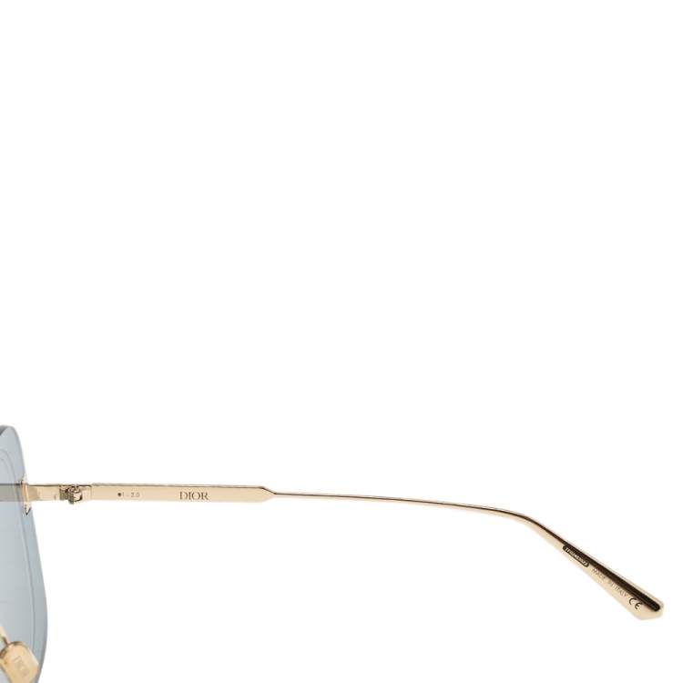 Pre Owned Dior Gold Tone/Blue Ultra Dior Mirror Square Sunglasses