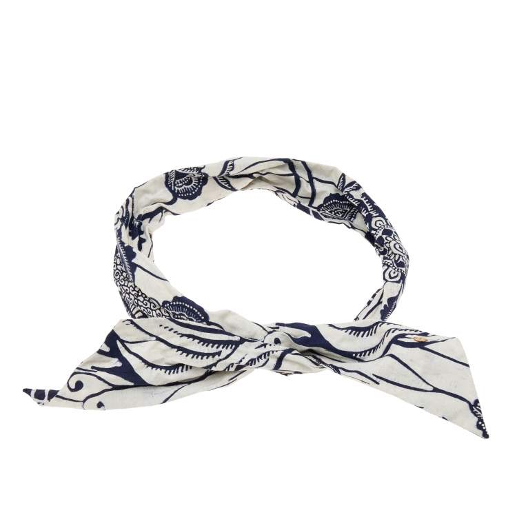 Pre Owned Christian Dior Navy Blue Toile De Jouy Printed Wired Headband