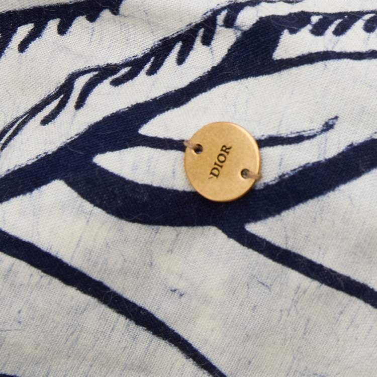 Pre Owned Christian Dior Navy Blue Toile De Jouy Printed Wired Headband