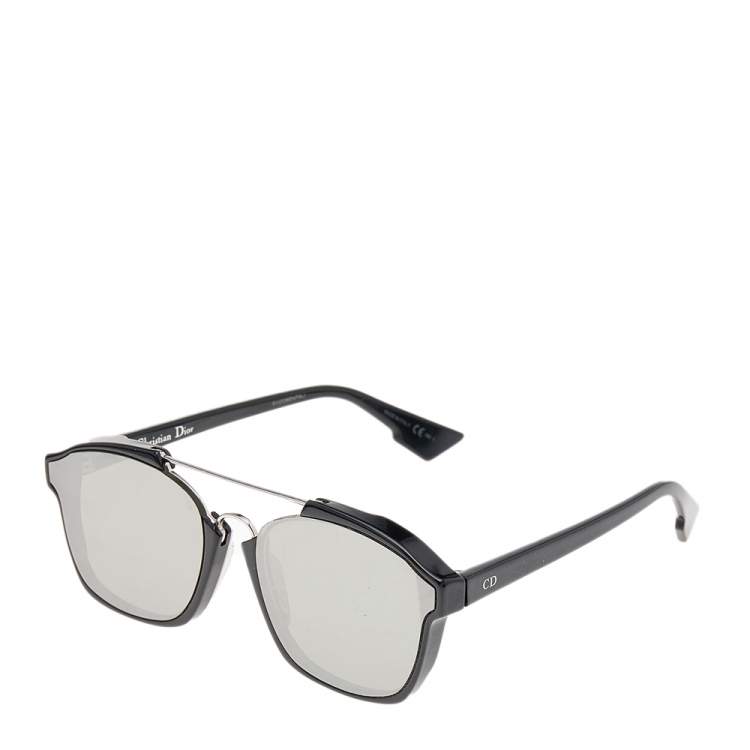 Pre Owned Dior Silver and Black/Grey Mirrored 8070T Dior Abstract Wayfarer Sunglasses