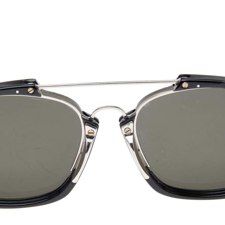 Pre Owned Dior Silver and Black/Grey Mirrored 8070T Dior Abstract Wayfarer Sunglasses