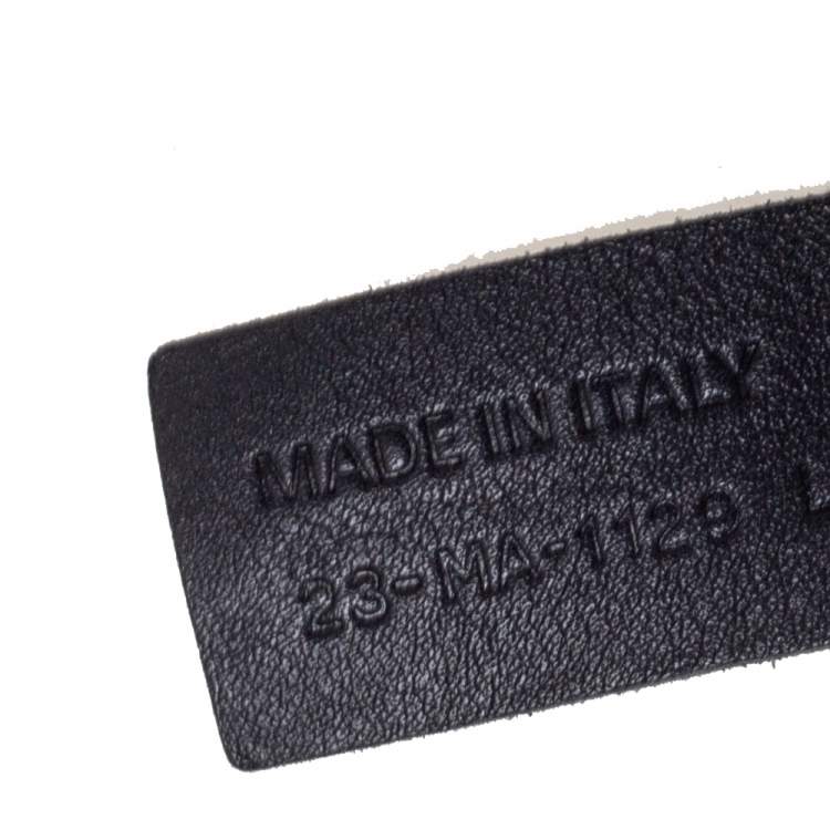 Pre Owned Dior Black Canvas and Leather CD Logo Slim Belt L