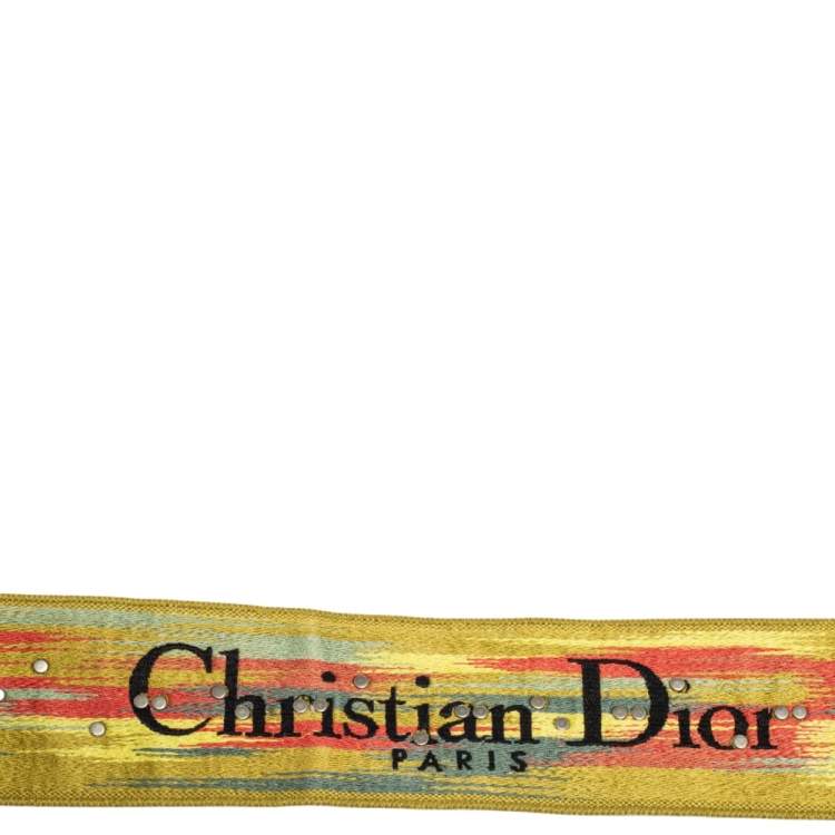 Pre Owned Dior Multicolor Studded Canvas and Leather Bohemian Inspired Shoulder Strap