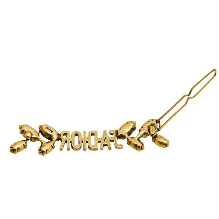 مملوكة مسبقًا Dior J'Adior Crystals Gold Tone Metal Pin