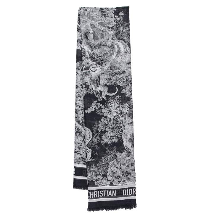 DIOR◆ DBOBBY TOILE DE JOUY SCOTLANDスカーフ [正規品/関税込] Dior Navy Blue Toile De Jouy Printed Cotton Square Scarf